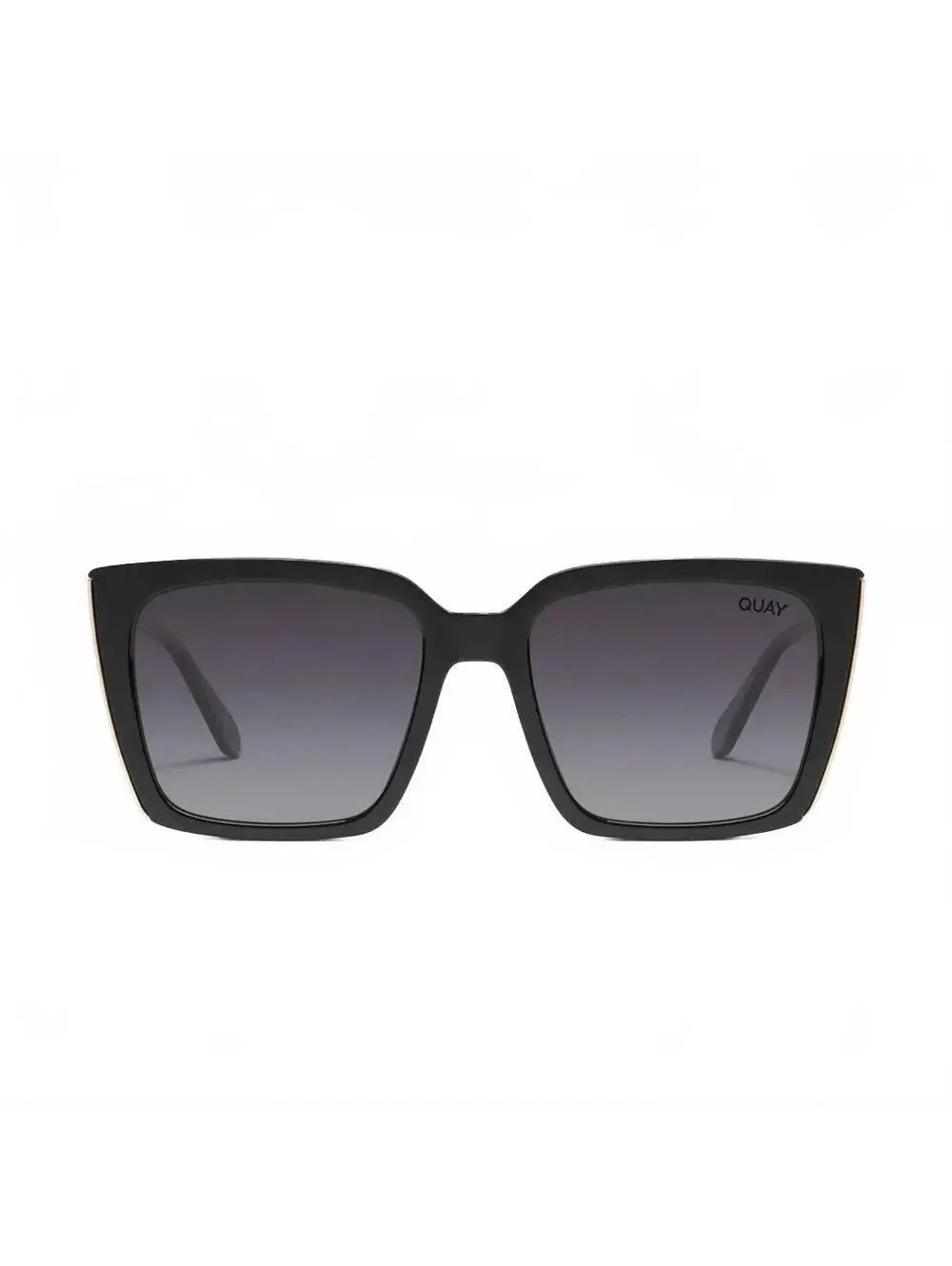 Quay Australia Front Cover Sunglasses Square Polarized Black Smoke